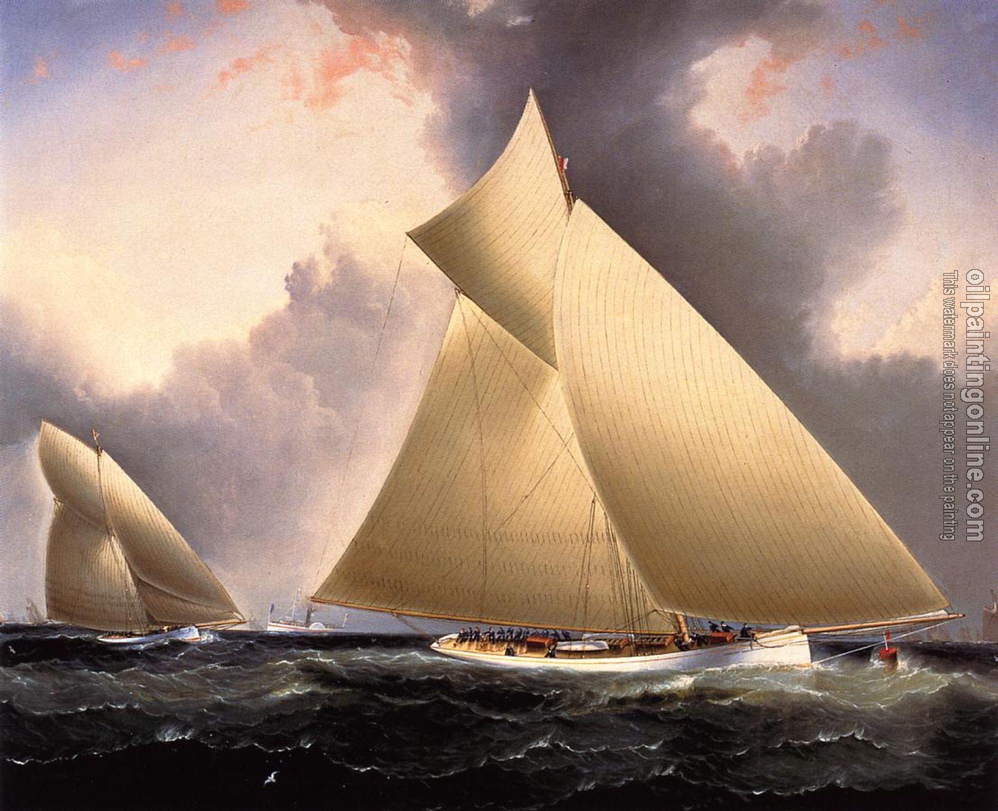 James E Buttersworth - Mayflower Leading Galatea, America's Cup